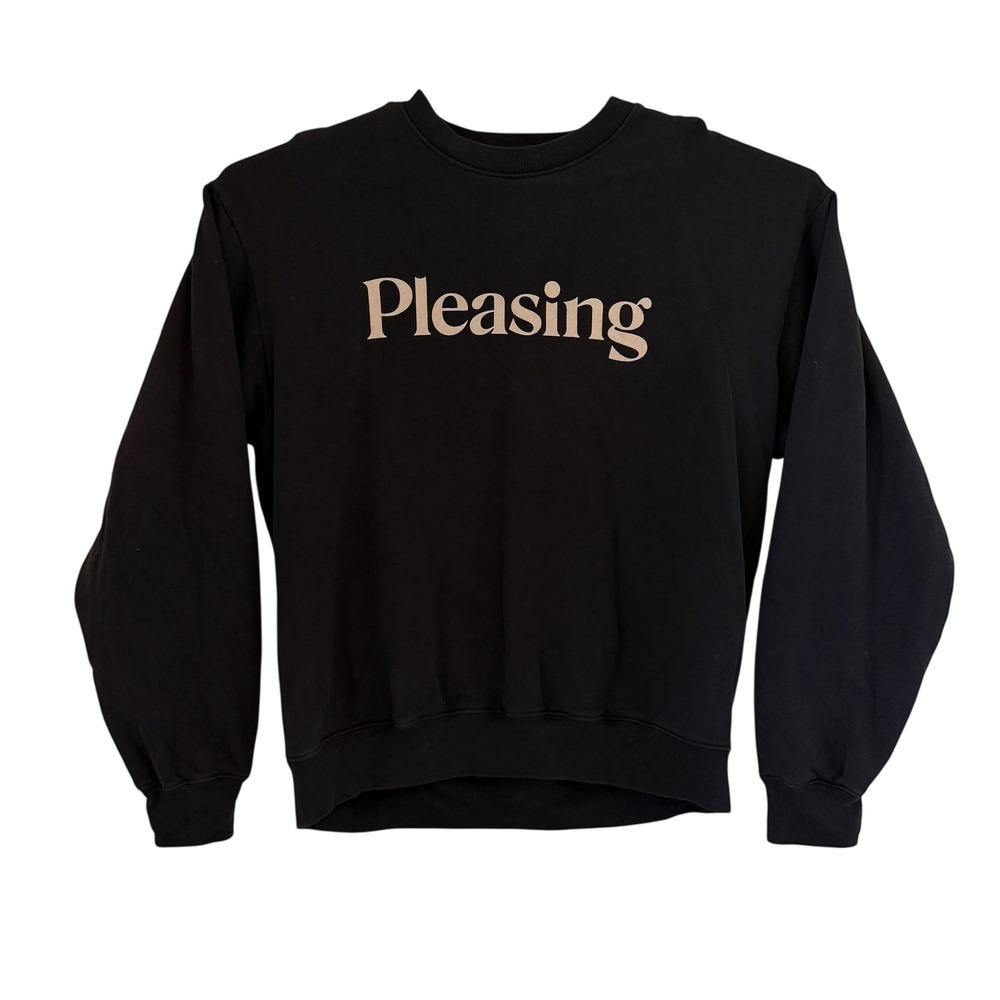 Pleasing Harry Styles Crewneck Sweatshirt Black Logo Graphic Pullover‎ Large USA